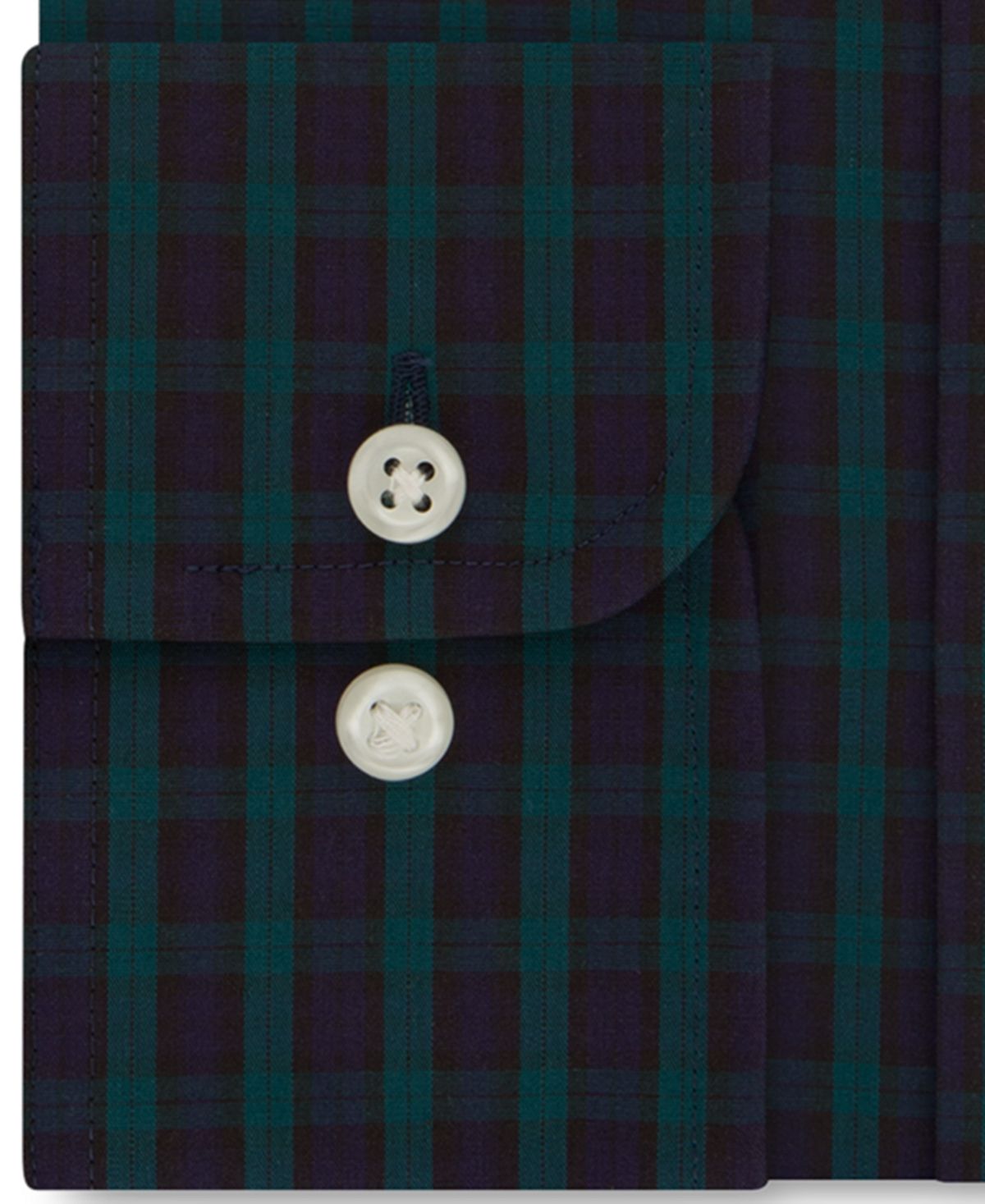 Camisa social xadrez Eagle Masculina Classic Regular Fit, sem passar a ferro, com gola flexível, verde, tamanho 17X32-33