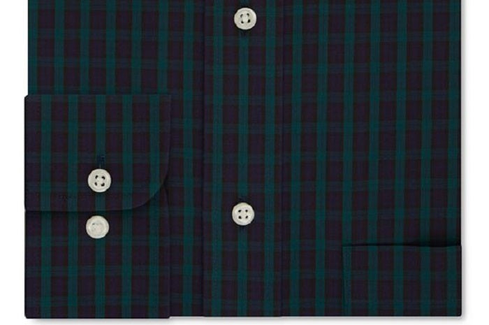 Camisa social masculina Eagle com gola xadrez verde tamanho 36-37