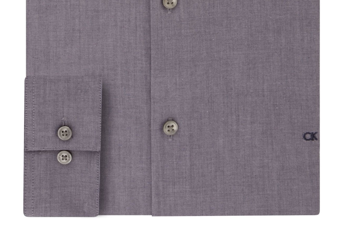 Camisa social masculina Calvin Klein Slim Fit Stretch cinza tamanho 16,5 x 34 x 35