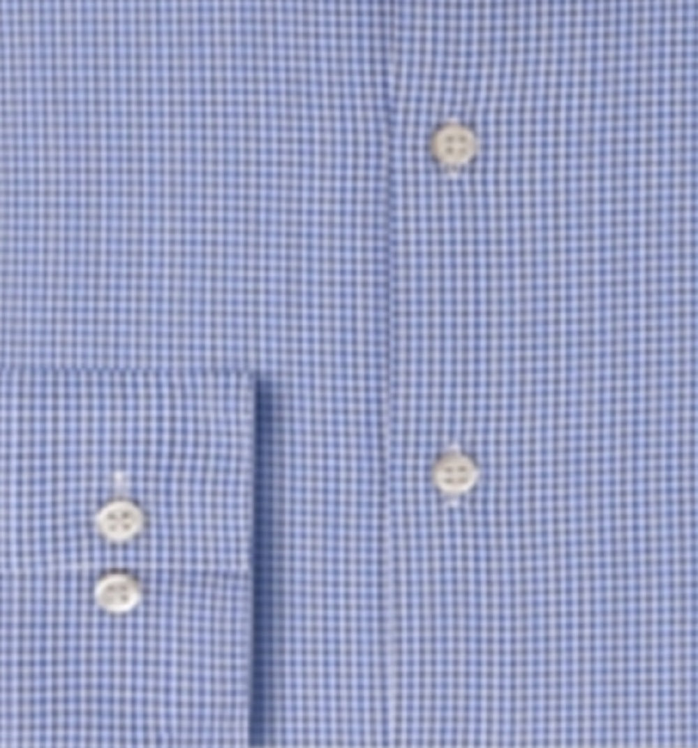 Camisa social masculina Van Heusen Classic Regular Fit com gola flexível elástica xadrez, tamanho azul, 16,5 x 36 x 37