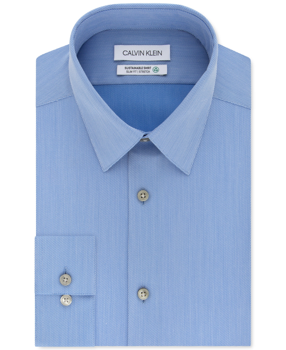 Camisa social Calvin Klein Slim Fit Performance sem passar, azul, tamanho 16,5, 36/37