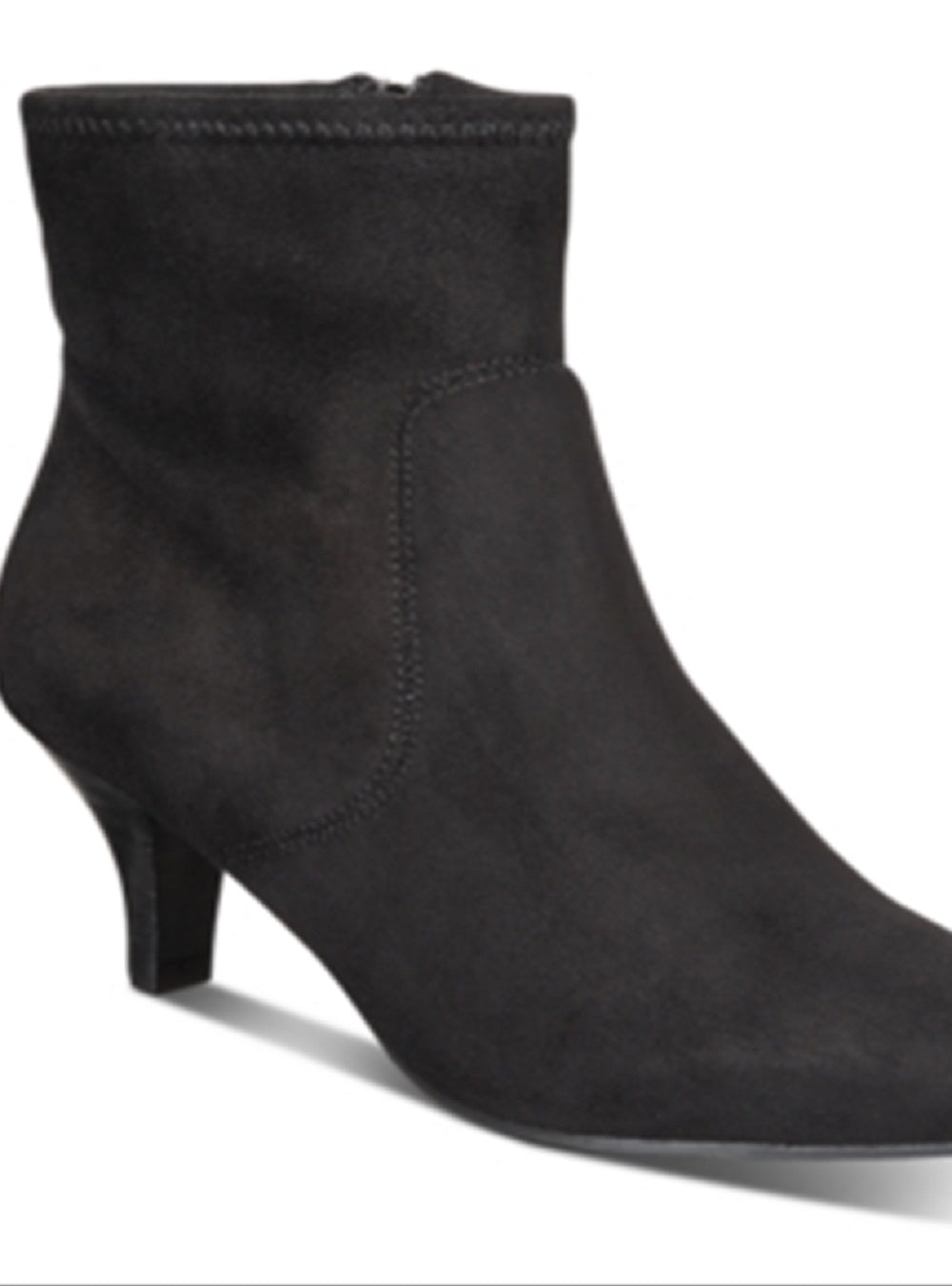 Botas femininas da moda, bico fino, tecido Noria, pretas, tamanho 9 M