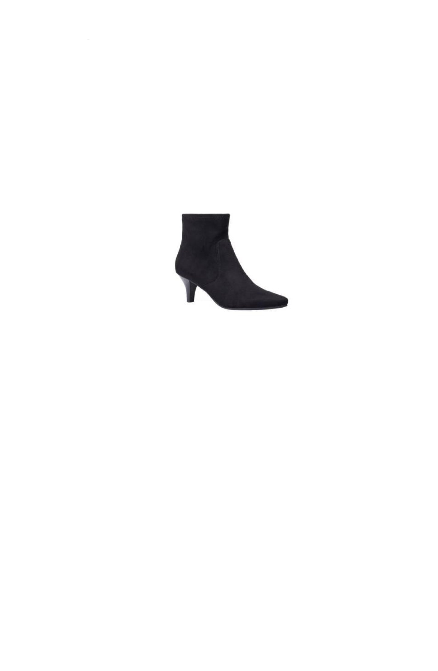 Botas femininas da moda, bico fino, tecido Noria, tamanho 9,5 m, pretas