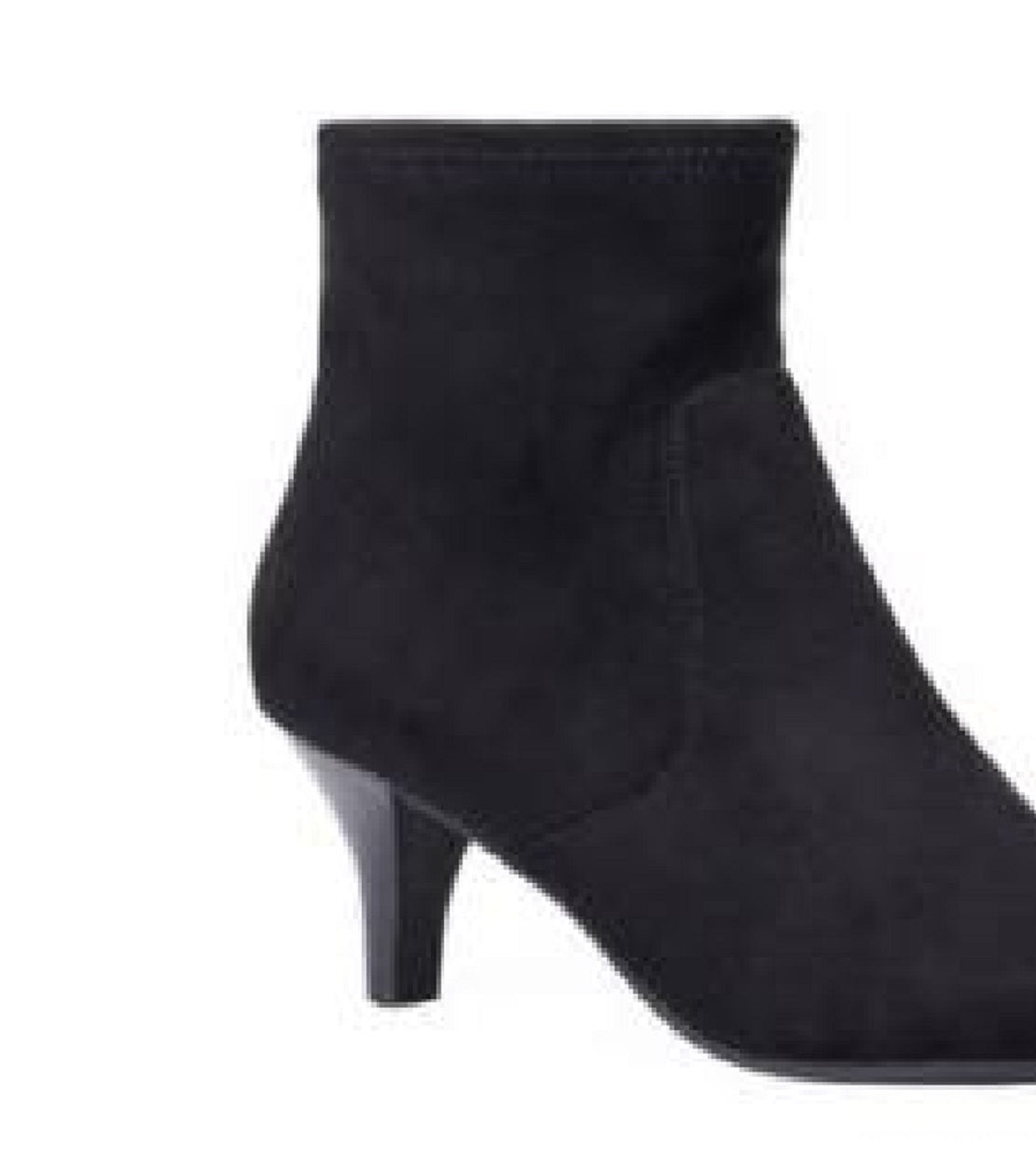 Botas femininas da moda, bico fino, tecido Noria, tamanho 9,5 m, pretas