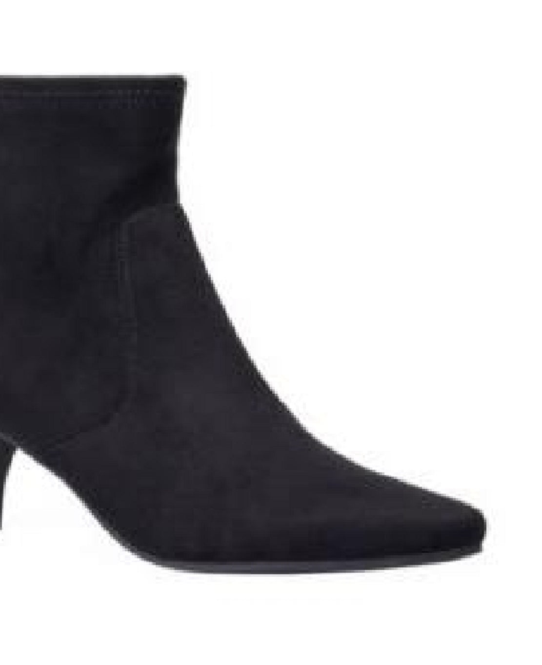 Botas femininas da moda, bico fino, tecido Noria, tamanho 9,5 m, pretas