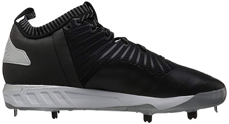 Tênis de beisebol Adidas Boost Icon 3 masculino, preto/branco/prateado, tamanho 5,5 D(M) EUA