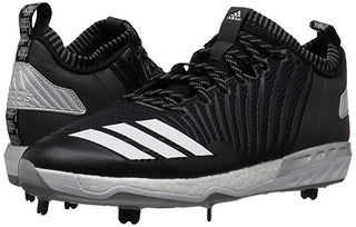 Tênis de beisebol Adidas Boost Icon 3 masculino, preto/branco/prateado, tamanho 5,5 D(M) EUA