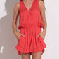 Elan - V Neckline Sleeveless Romper