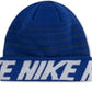 Conjunto de gorro e luvas Nike Big Boy's 2 peças com listras repetidas, azul, tamanho único