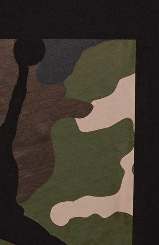 Camiseta Jordan Big Boy's Camouflage Box Knock Out Graphic Preta Tamanho Médio