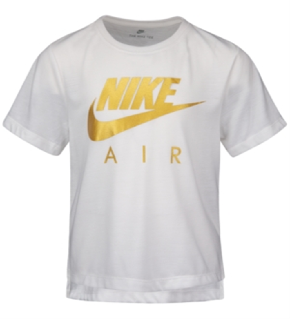 Camiseta Nike Air Print Infantil para Menina, Branca, Tamanho 3T