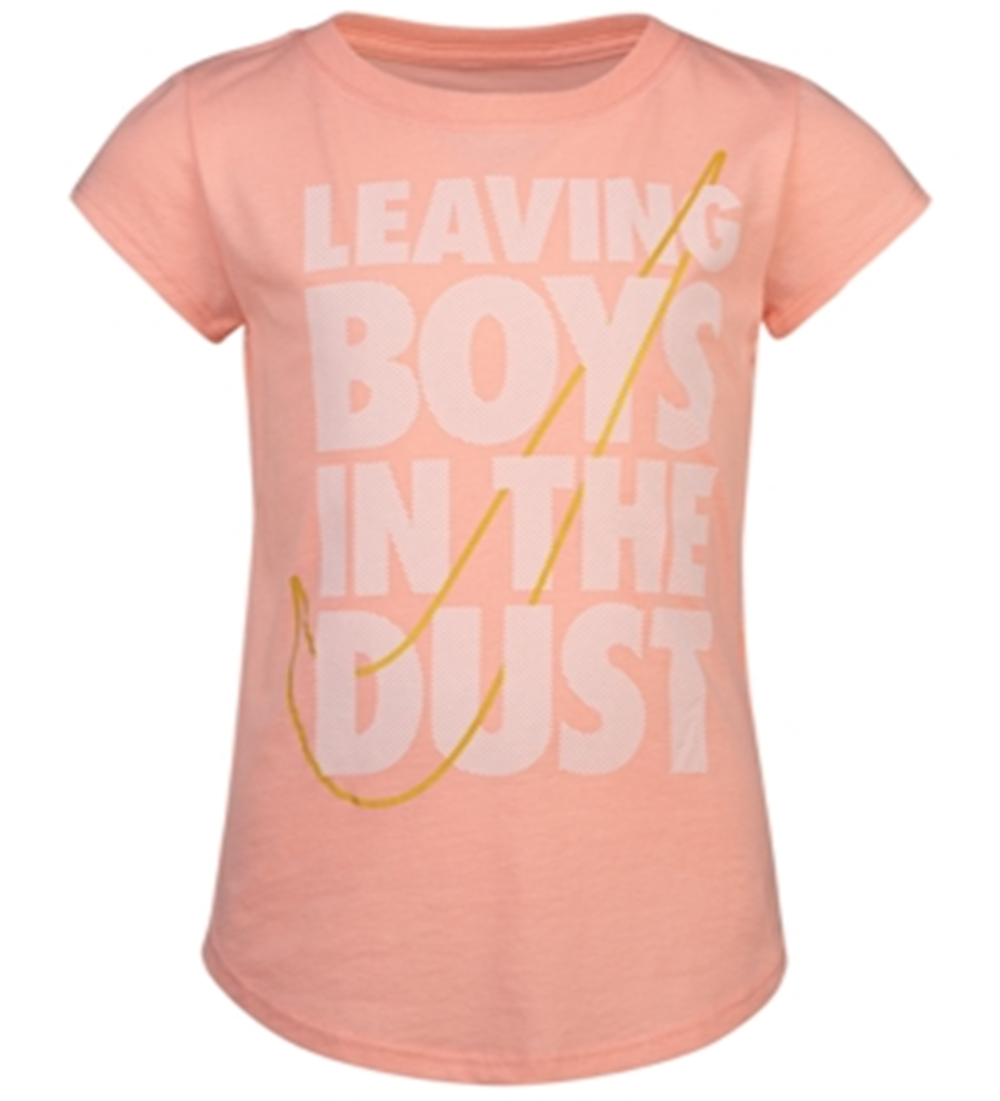 Camiseta Nike Little Girl's Cotton Leaving Boys In The Dust Rosa Tamanho 6X