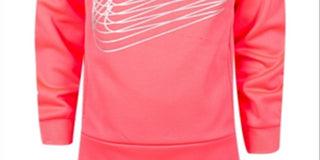 Moletom Nike com capuz Therma Fleece com logotipo metálico para meninas, rosa, tamanho 5