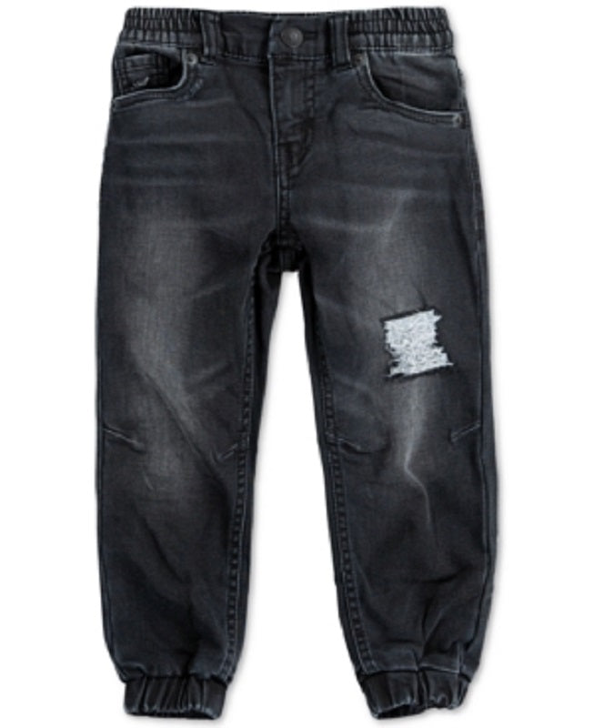 Calça jogger Levi's Indigo Dobby para meninos, tamanho 3T, preta