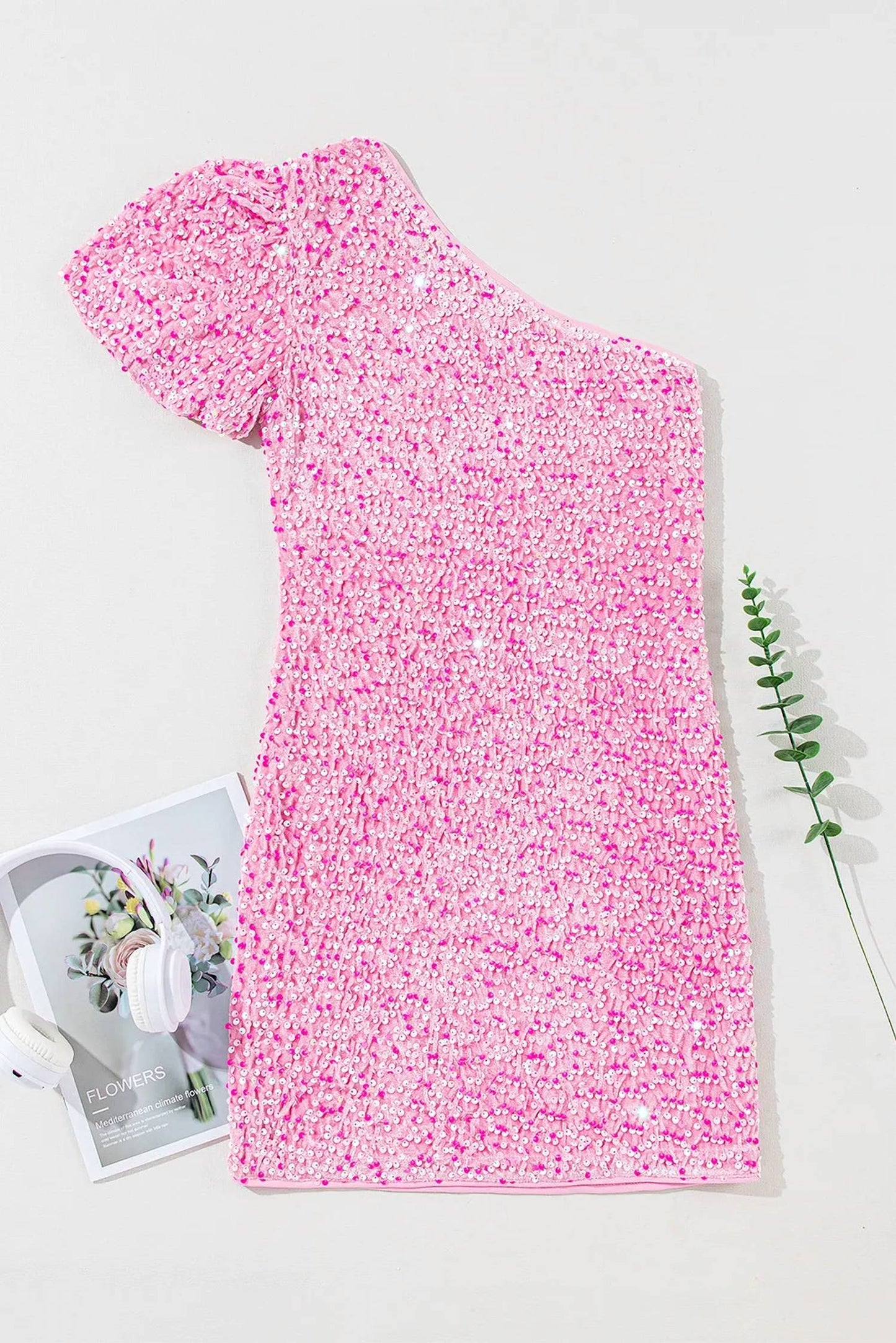 1 With Women - Sequin Puff Sleeve Bodycon Mini Dress