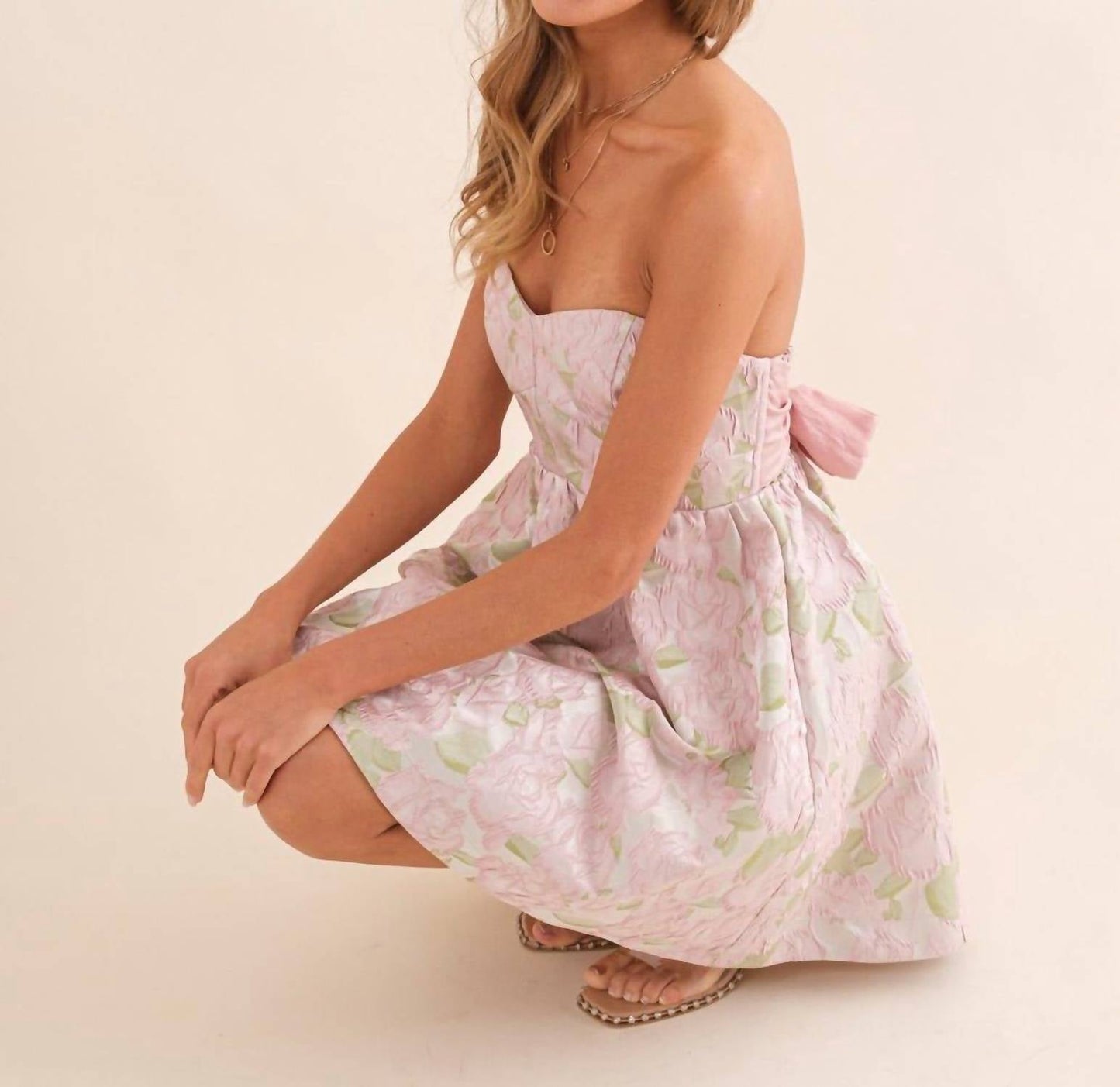 Blue B - Jacquard Floral Mini Dress