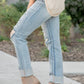 Judy Blue - High Waist Double Cuff Fray Hem Distressed Boyfriend Jeans