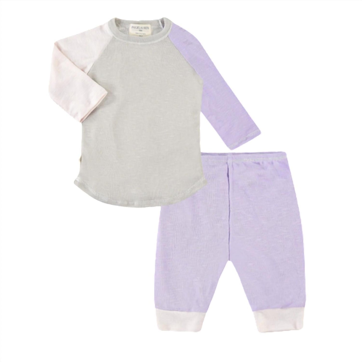 Paigelauren - Baby Slub Rib Color Block Tee & Legging Loungewear Set