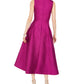 Vestido feminino Adrianna Papell com laço frontal evasê fúcsia, tamanho 4, rosa