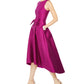 Vestido feminino Adrianna Papell com laço frontal evasê fúcsia, tamanho 4, rosa