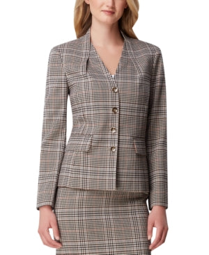 Jaqueta marrom feminina Tahari ASL tamanho 6