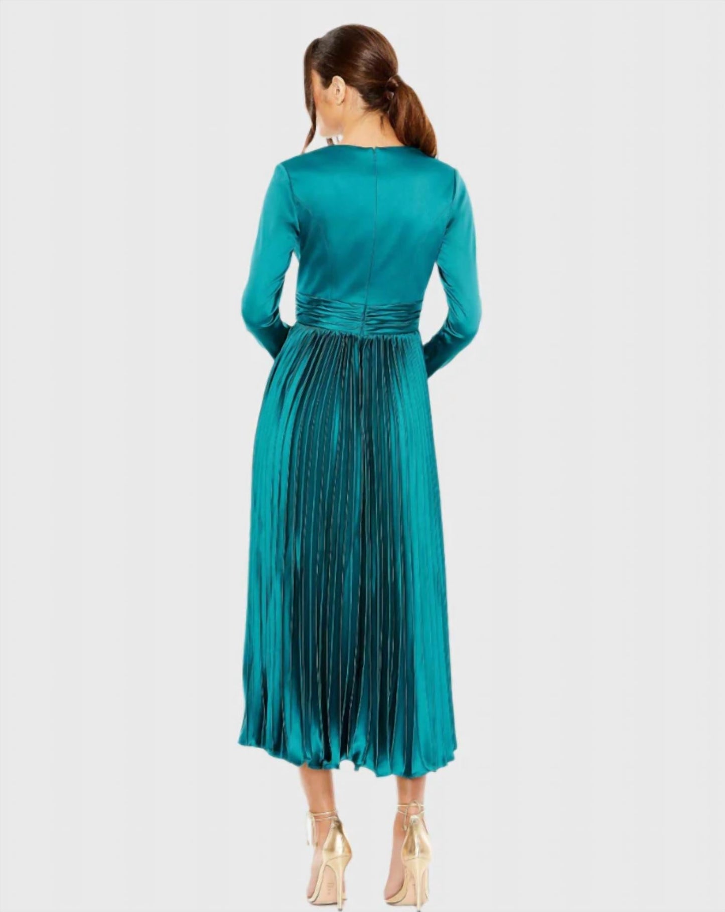 Mac Duggal - Long Sleeve Midi Dress