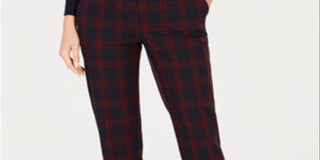 Charter Club Women's Plaid Slim Leg Ankle Pants Blue Size 12