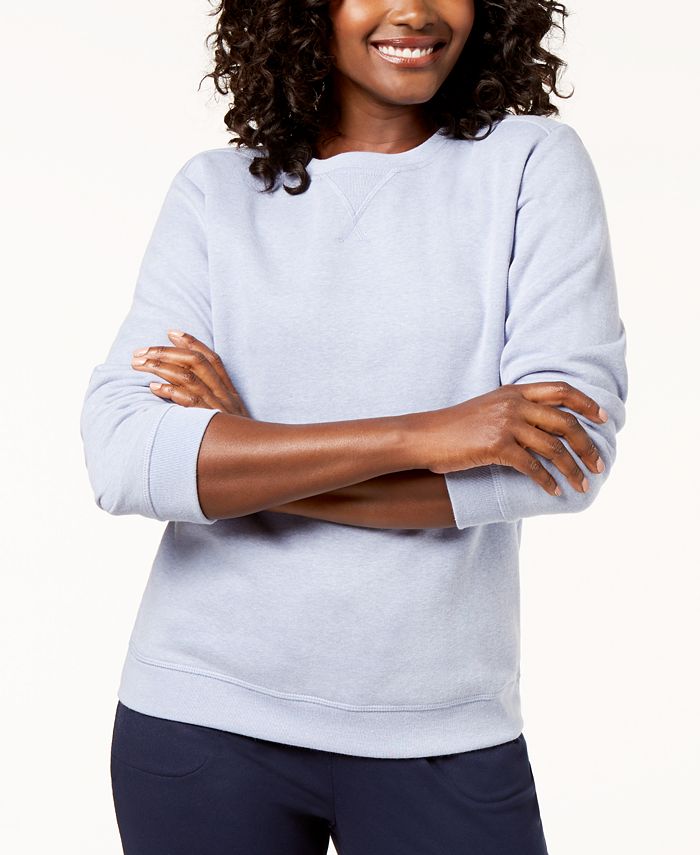 Moletom feminino clássico Karen Scott, azul, tamanho grande