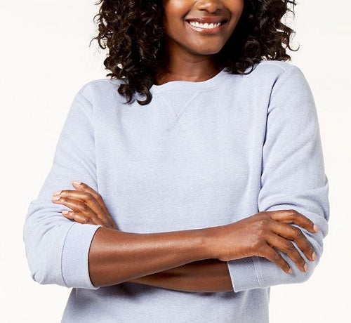 Moletom feminino clássico Karen Scott, azul, tamanho grande