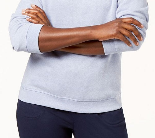 Moletom feminino clássico Karen Scott, azul, tamanho grande