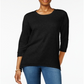 Top feminino com bainha em camadas Style &amp; Co, preto, tamanho X-S