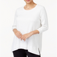 Top feminino com bainha em camadas Style &amp; Co, branco, tamanho médio