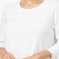 Top feminino com bainha em camadas Style &amp; Co, branco, tamanho médio