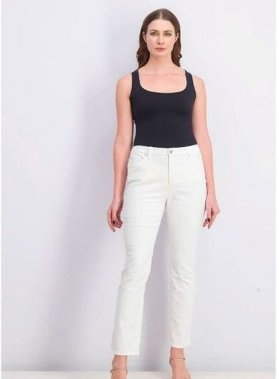 Calça reta feminina Charter Club Lexington Corduroy, branca, tamanho 16