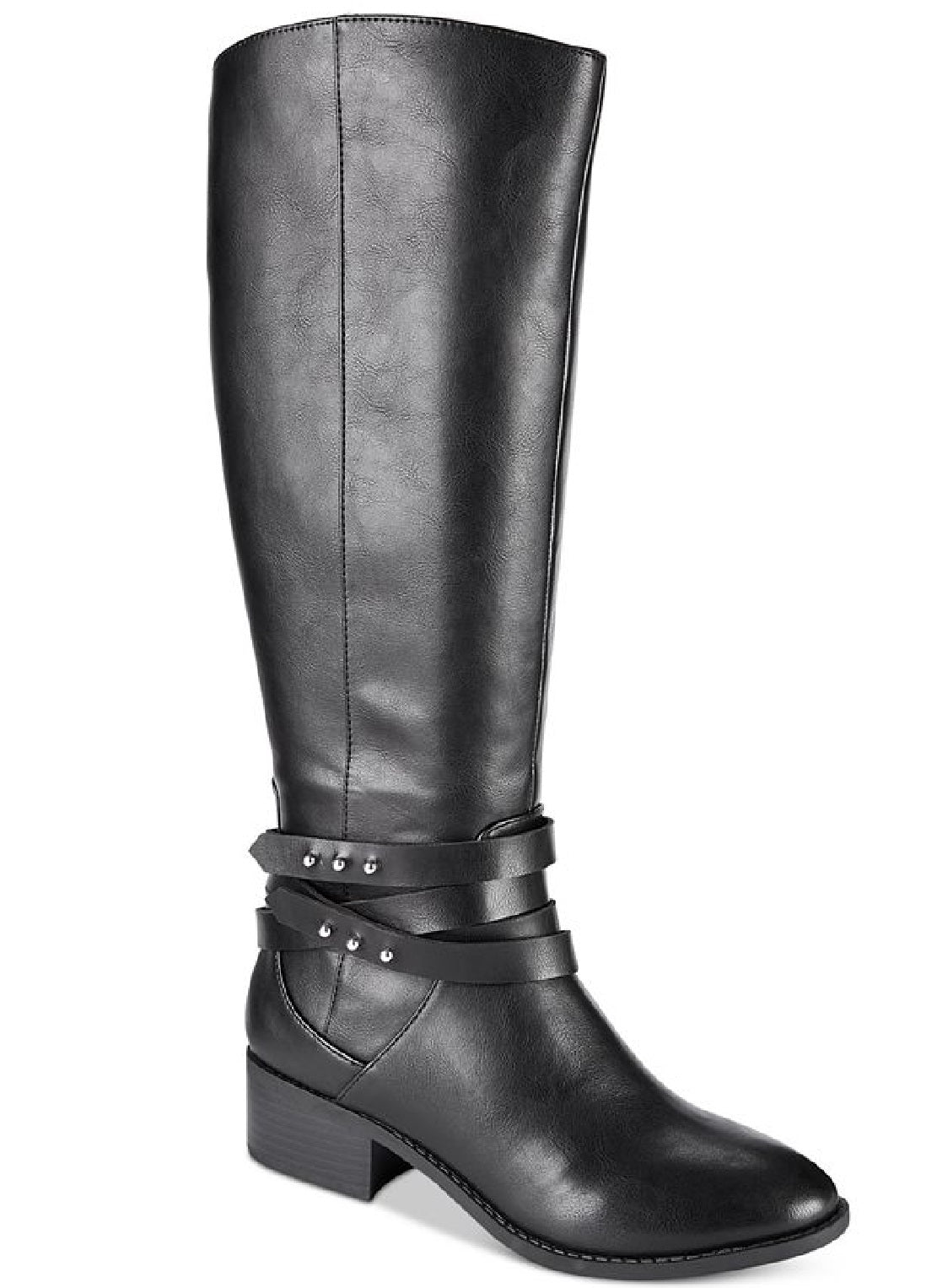 Botas femininas Material Girl Damien Almond Toe High Fashion, pretas, tamanho 7 M