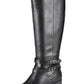 Botas femininas Material Girl Damien Almond Toe High Fashion, pretas, tamanho 7 M