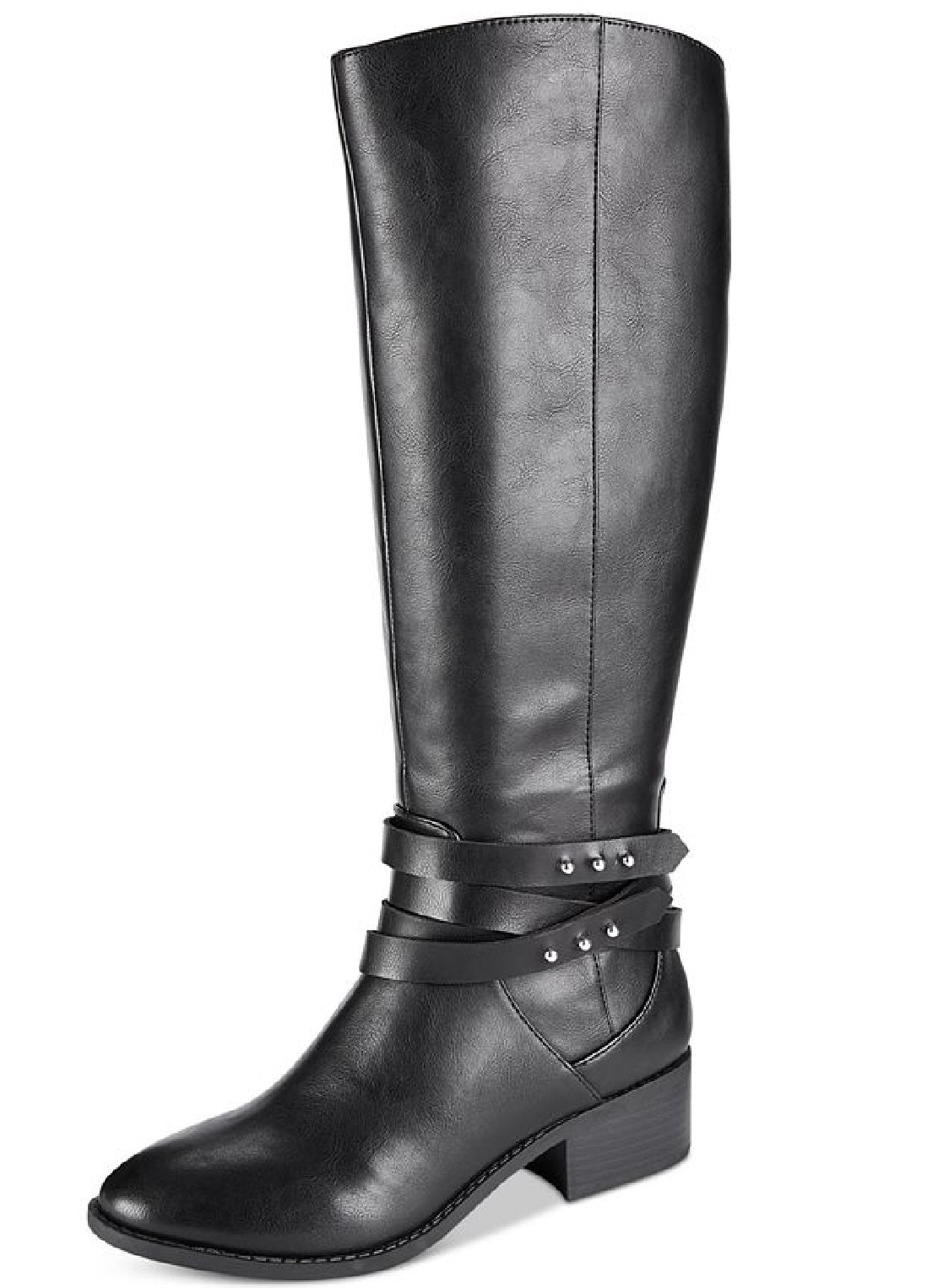 Botas femininas Material Girl Damien Almond Toe High Fashion, pretas, tamanho 7 M