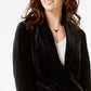 Blazer de veludo feminino INC International Concepts, preto, tamanho extragrande