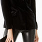 Blazer de veludo feminino INC International Concepts, preto, tamanho extragrande