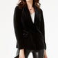 Blazer de veludo feminino INC International Concepts, preto, tamanho extragrande