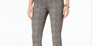 Calça curta casual com franjas de tweed feminina Alfani, preta, tamanho 12