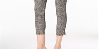 Calça curta casual com franjas de tweed feminina Alfani, preta, tamanho 12