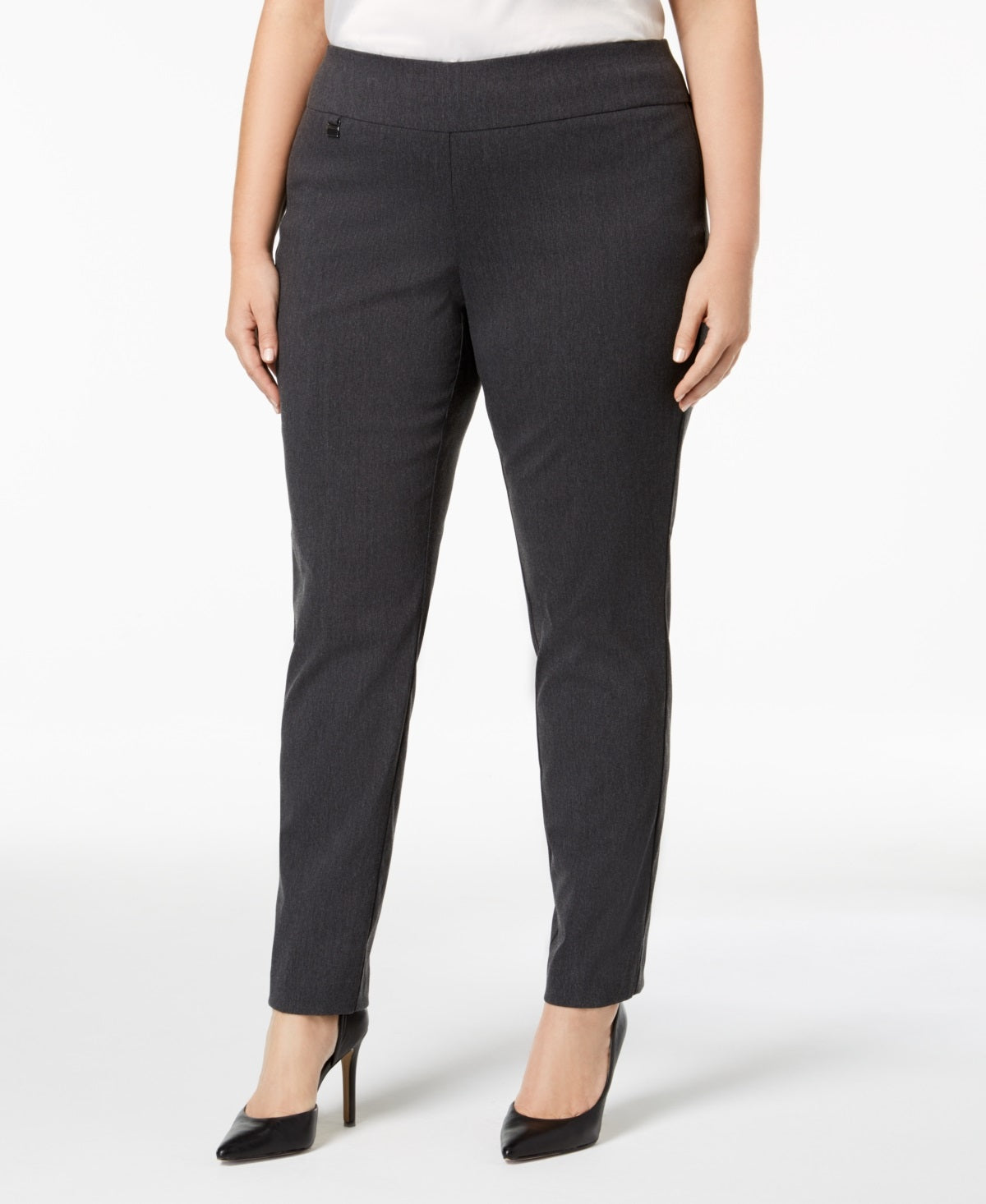 Calça skinny Alfani feminina com controle de barriga, cinza, tamanho 18W