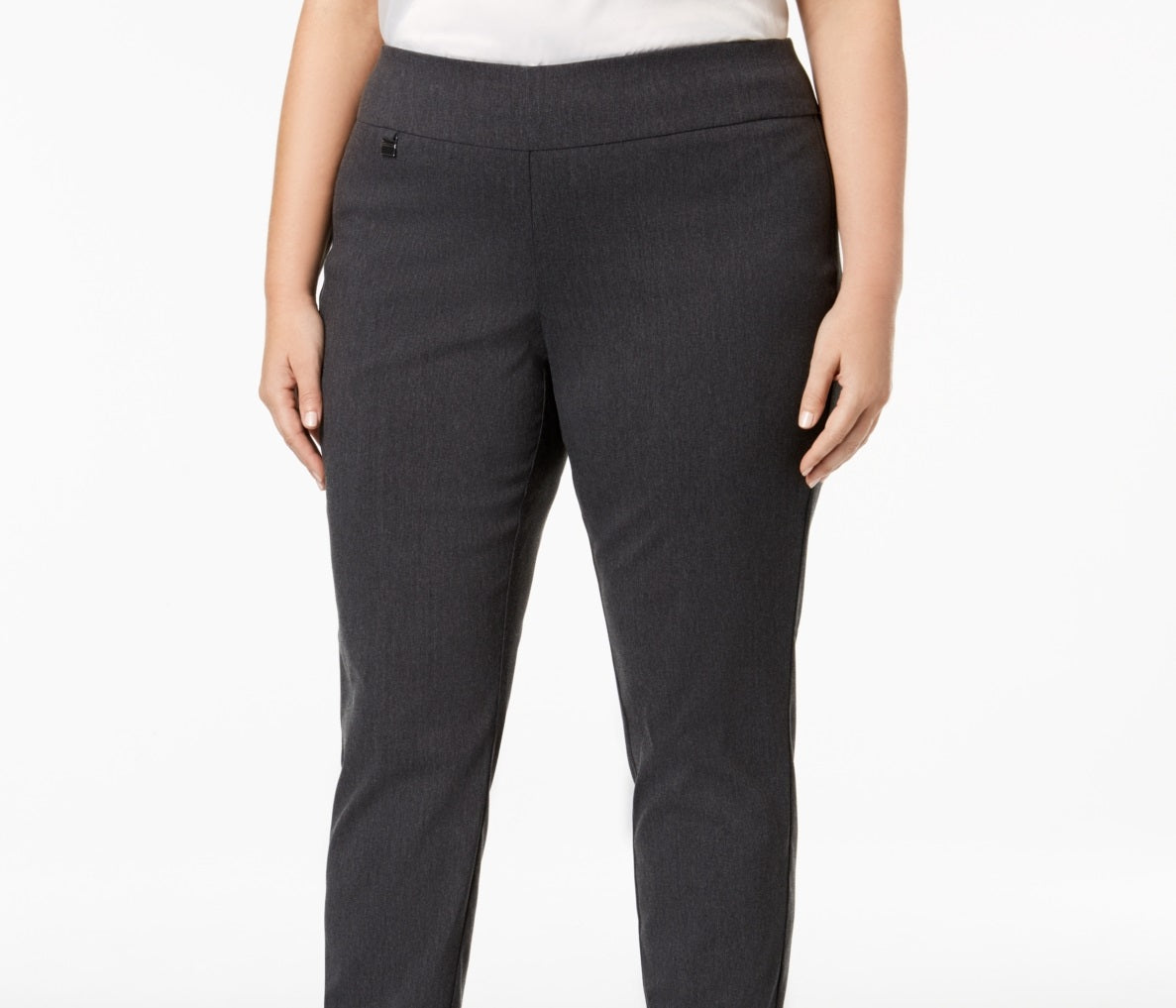 Calça skinny Alfani feminina com controle de barriga, cinza, tamanho 18W
