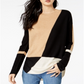 Suéter feminino colorblocked INC International Concepts marrom tamanho X-Large