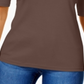 Karen Scott Blusa de algodão com manga cotovelo feminina, marrom, tamanho médio