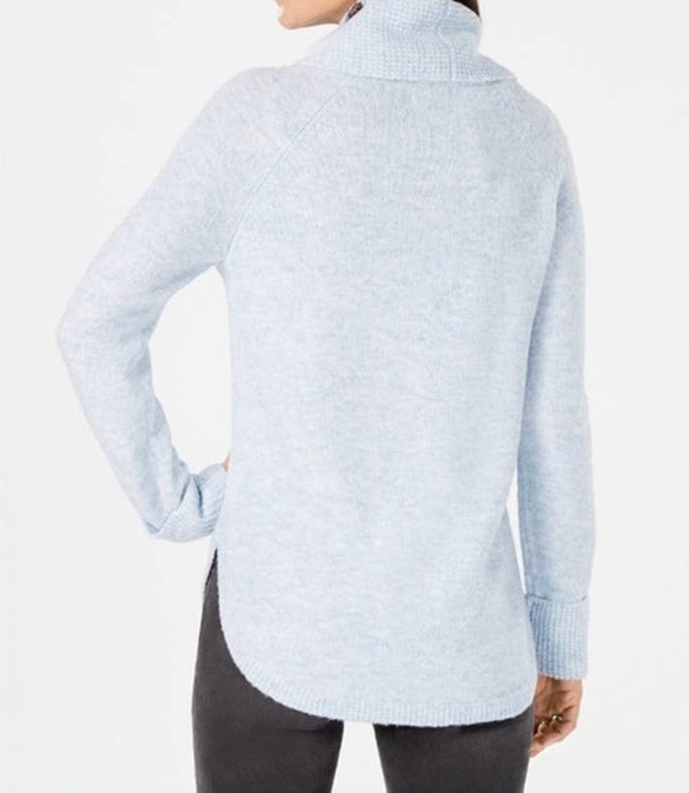 Suéter feminino com gola alta estilo &amp; co, azul, tamanho extrapequeno