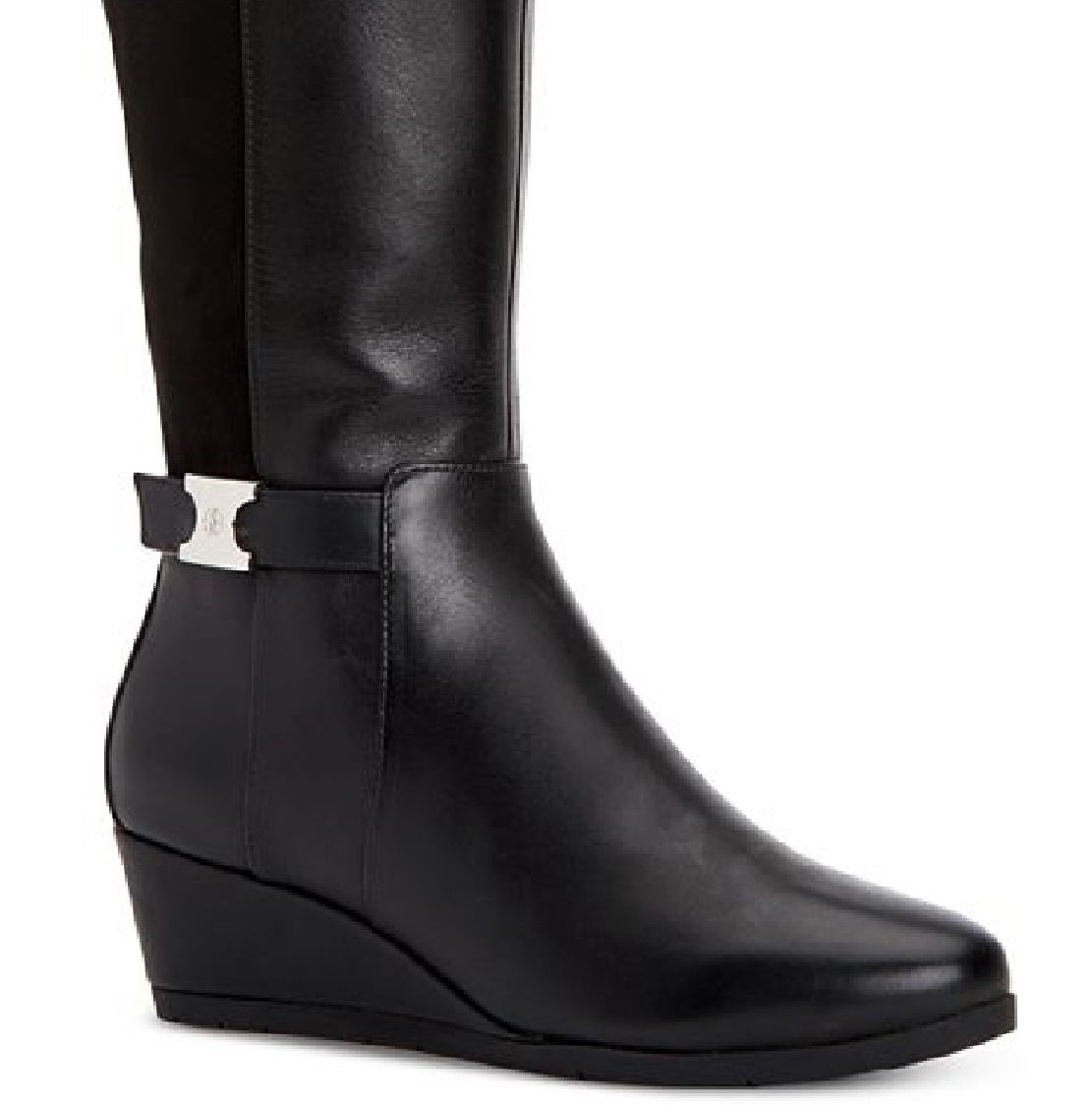 Giani Bernini feminino Catrinaa couro bico redondo na altura do joelho preto tamanho 7 M