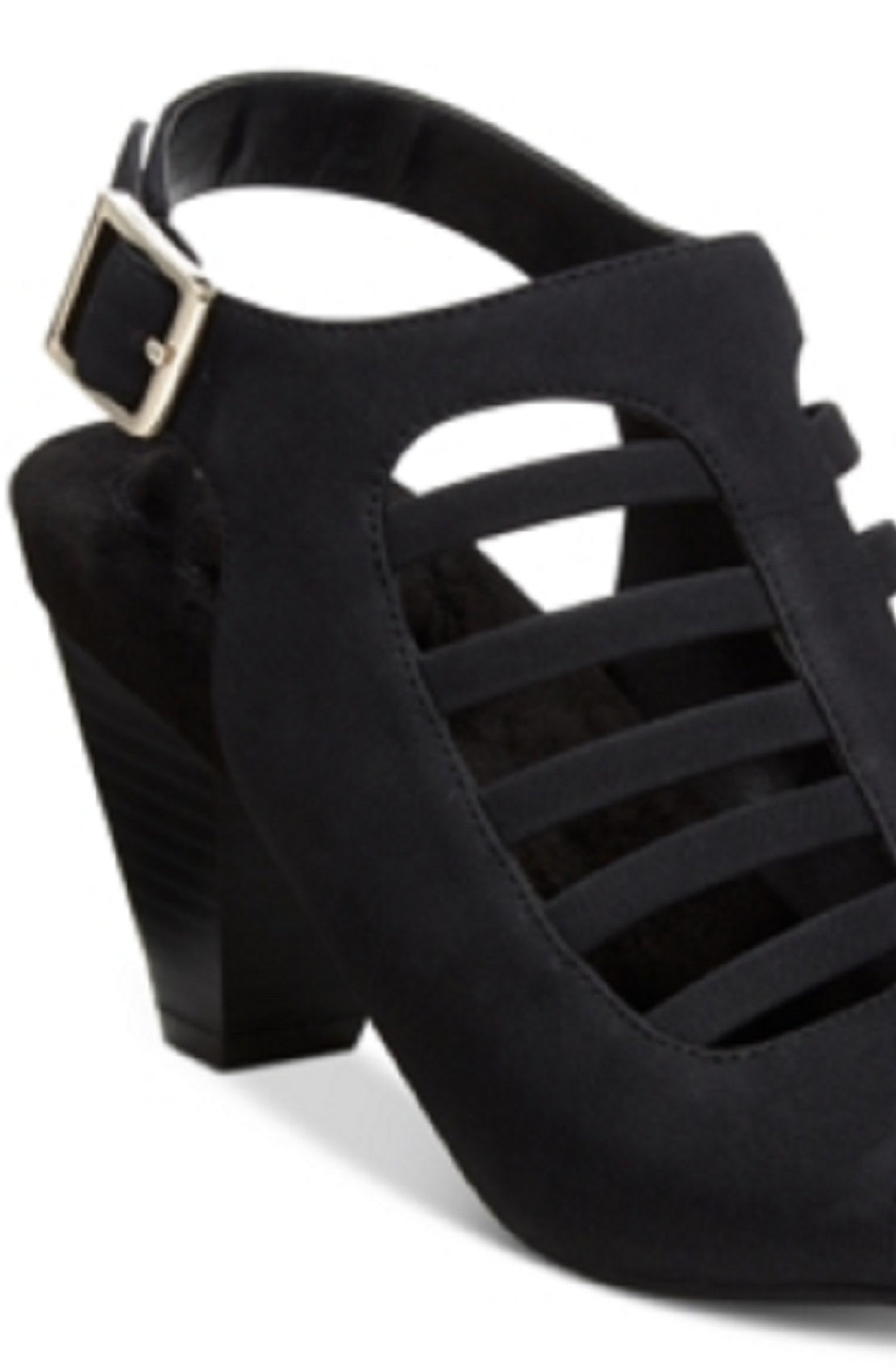 Sandálias femininas Giani Bernini Caged Caileigh pretas, tamanho 9M