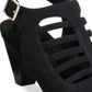 Sandálias femininas Giani Bernini Caged Caileigh pretas, tamanho 9,5 m